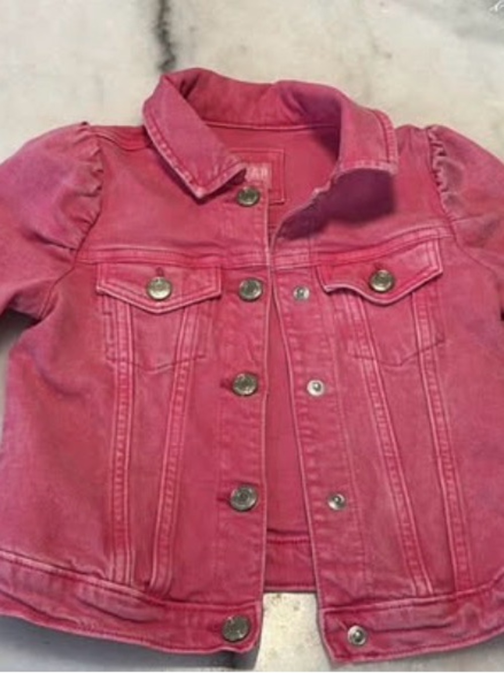 GAP Barbie Girls Pink Denim Jacket - Classic Button Front